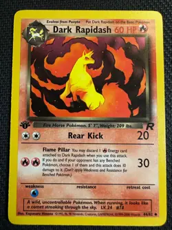 LP! 2000 Pokemon Team Rocket 1st Edition Dark Rapidash #44/82 - Image 1