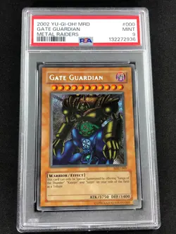 Yugioh 2002 Gate Guardian MRD-000 PSA 9 Secret Rare - Image 1