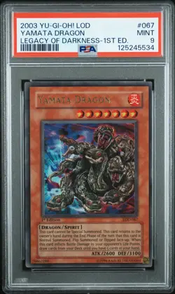 Yamata Dragon #067 2003 Yu-Gi-Oh! 1st Edition Legacy of Darkness PSA 9 - Image 1