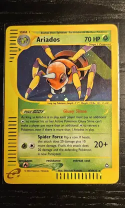 Pokemon TCG Aquapolis Holo Rare Ariados H3/H32 LP - Image 1