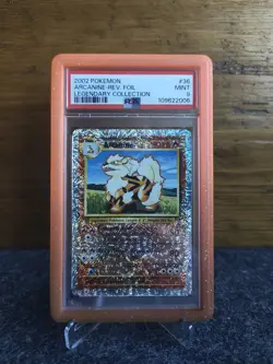2002 Pokemon Arcanine Legendary Collection Reverse Holo Foil 36/110 PSA 9 - Image 1