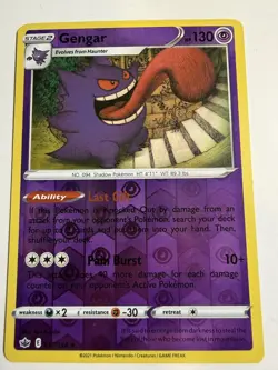 Pokemon Card Gengar 057/198 Chilling Reign Reverse Holo Rare Near Mint - Image 1