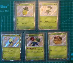 Pokemon TCG S&V Paldean Fates Shiny Rare Grass Collection - Lot of 10 Cards - Image 1