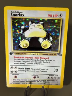 1999 Pokemon SNORLAX Jungle Set 1ST EDITION HOLO Rare Card 11/64 WotC EX+🔥💎 - Image 1