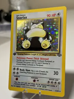 1999 Pokemon SNORLAX Jungle Set 1ST EDITION HOLO Rare Card 11/64 WotC EX+🔥💎 - Image 2