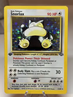 1999 Pokemon SNORLAX Jungle Set 1ST EDITION HOLO Rare Card 11/64 WotC EX+🔥💎 - Image 3