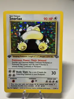 1999 Pokemon SNORLAX Jungle Set 1ST EDITION HOLO Rare Card 11/64 WotC EX+🔥💎 - Image 5