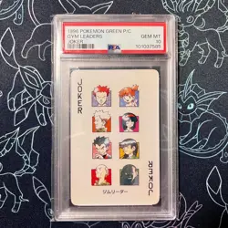 PSA 10 - Green Poker Set 1996 Gym Leaders Pokemon Playing Card - Image 1
