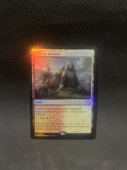 Magic the Gathering MTG Dominaria Prerelease Clifftop Retreat Foil LP - Image 1