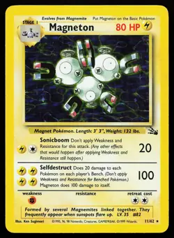 Magneton 11/62 Holo Rare Fossil Pokemon Card - Image 1