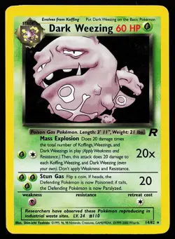 Dark Weezing 14/82 Holo Rare Team Rocket Pokemon Card - Image 1