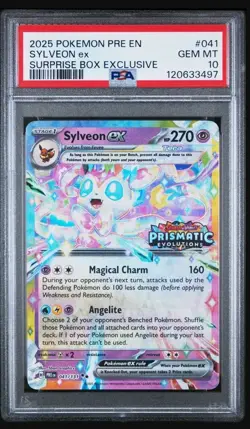 2025 Pokemon Pre En Prismatic Evolutions Sylveon Ex #041 PSA 10 Gem Mint - Image 1