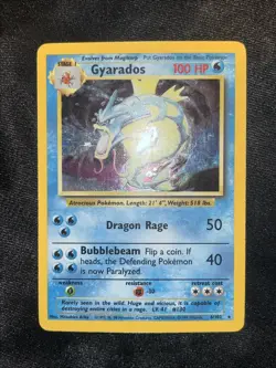 Pokemon TCG Gyarados 6/102 Base Set Holo WOTC Vintage English 1999 MP (A1) - Image 1