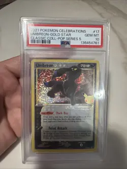 2021 Pokemon Celebrations Umbreon - Gold Star Classic Coll - Pop Series 5 PSA 10 - Image 1