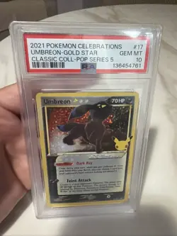 2021 Pokemon Celebrations Umbreon - Gold Star Classic Coll - Pop Series 5 PSA 10 - Image 2