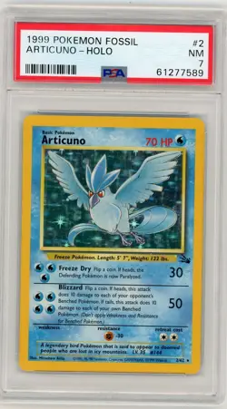 1999 POKEMON FOSSIL #2 ARTICUNO-HOLO PSA 7 - Image 1