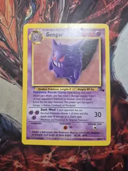 1999 Pokemon Fossil Gengar 20/62 Rare MP Unlimited WOTC Vintage Non Holo Rare - Image 1
