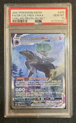 Pokemon PSA 10 Shadow Rider Calyrex VMAX 205/198 Chilling Reign Alt Art🔥 - Image 1
