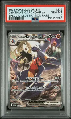 2025 POKEMON DRI EN-DESTINED RIVALS #232 CYNTHIA'S GARCHOMP EX PSA 10 - Image 1
