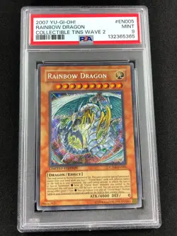 Yugioh 2007 Rainbow Dragon CT04-EN005 PSA 9 Secret Rare - Image 1