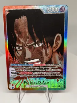 Bandai One Piece CCG Portgas D Ace OP13-002 Leader Special Holo 6000 Power Card - Image 1