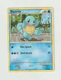 Squirtle Pokemon TCG HS HeartGold & SoulSilver Unleashed Card 63/95 - Image 1