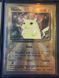Pokemon Pikachu Gold Metal Card 58/102 - Celebrations 25th Anniversary - Image 1