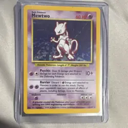 Pokemon Mewtwo Base Set 60 HP Rare Unlimited 10/102 Card - Image 1