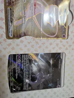 Pokemon TCG 151 UPC Promo Set Mew 053 Mewtwo 052 Metal Mew 205 on sleeve. - Image 2