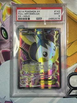2014 POKEMON XY FULL ART EMOLGA EX 143 PSA 9 POP 77 (POP 4 In PSA 10) SUPER RARE - Image 1
