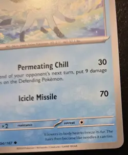 Glaceon 054/167 Uncommon Scarlet & Violet: Twilight Masquerade Pokemon TCG - Image 5