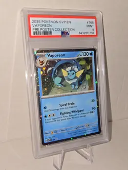 2025 POKEMON SVP EN-SV BLACK STAR PROMO #168 VAPOREON PSA 9 - Image 1