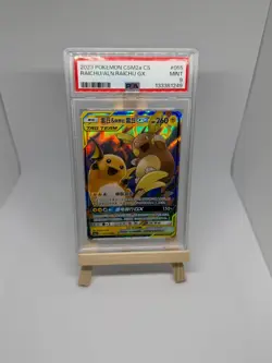 Pokemon Raichu & Alolan Raichu 055/150 Chinese Tag Team CSM2a Slab PSA 9 - Image 1