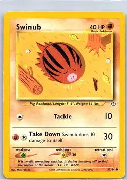 Swinub 57/64 Non Holo Neo Revelation - Pokemon Card - LP - Image 1