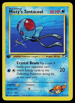 Pokemon Card - Misty's Tentacool Gym Heroes 57/132 Uncommon 1st Edition - Image 1