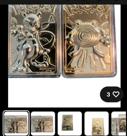 1999 Pokemon Mewtwo 23k Gold Plated Card Vintage Collectible - Image 1