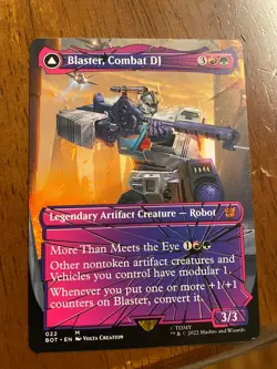 Blaster Combat DJ Ext Borderless Universes Beyond Transfor MTG Magic Card - NM - Image 1