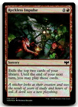 MTG Reckless Impulse FOIL C Innistrad: Crimson Vow 174 LP - Image 1