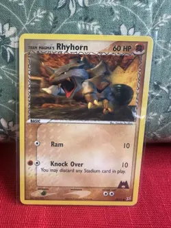 Team Magma's Rhyhorn - ex Team Magma vs Team Aqua 68/95 2004 NM Pokemon - Image 1