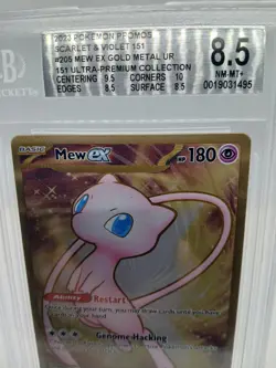 2023 Pokemon Promos Scarlet & Violet 151 MEW #205 EX Gold Metal UR Bgs 8.5 Ultra - Image 3