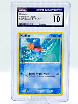 🌟LOW POP🌟2006 Pokemon TCG English POP Series 4 MUDKIP 11/17 CGC 10 GEM MINT - Image 1