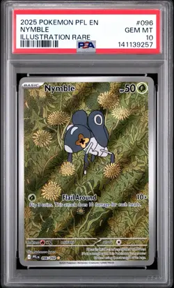 2025 POKEMON PFL EN-PHANTASMAL FLAMES ILLUSTRATION RARE #096 NYMBLE PSA 10 - Image 1