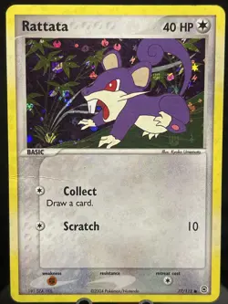 Pokemon TCG Rattata Reverse Holo EX Firered & Leafgreen 77/112 - Image 1