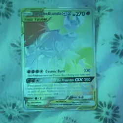Pokemon Solgaleo & Lunala GX TAG TEAM Rainbow Rare Holo 270 HP SM-Cosmic Eclipse - Image 1