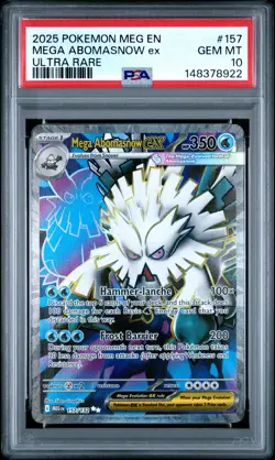 2025 POKEMON MEG EN-MEGA EVOLUTION ULTRA RARE #157 MEGA ABOMASNOW EX PSA 10 - Image 1
