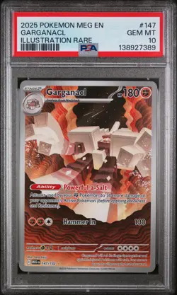 Garganacl Pokemon Meg En-Mega Evolution 147/132 PSA 10 - Image 1