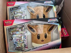 LOT of 2 Pokemon Prismatic Evolutions Accessory Eevee Pouch Special Collection - Image 1