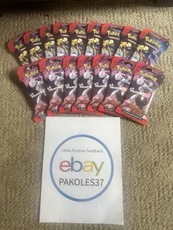 Pokemon TCG Scarlet And Violet Destined Rivals Hanger Booster Pack Lot 16 Packs - Image 1