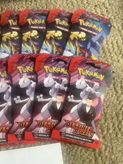 Pokemon TCG Scarlet And Violet Destined Rivals Hanger Booster Pack Lot 16 Packs - Image 3