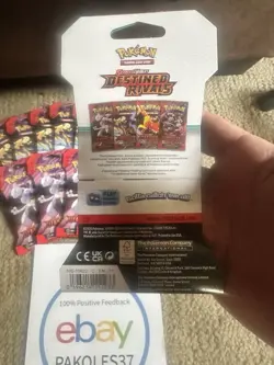 Pokemon TCG Scarlet And Violet Destined Rivals Hanger Booster Pack Lot 16 Packs - Image 4